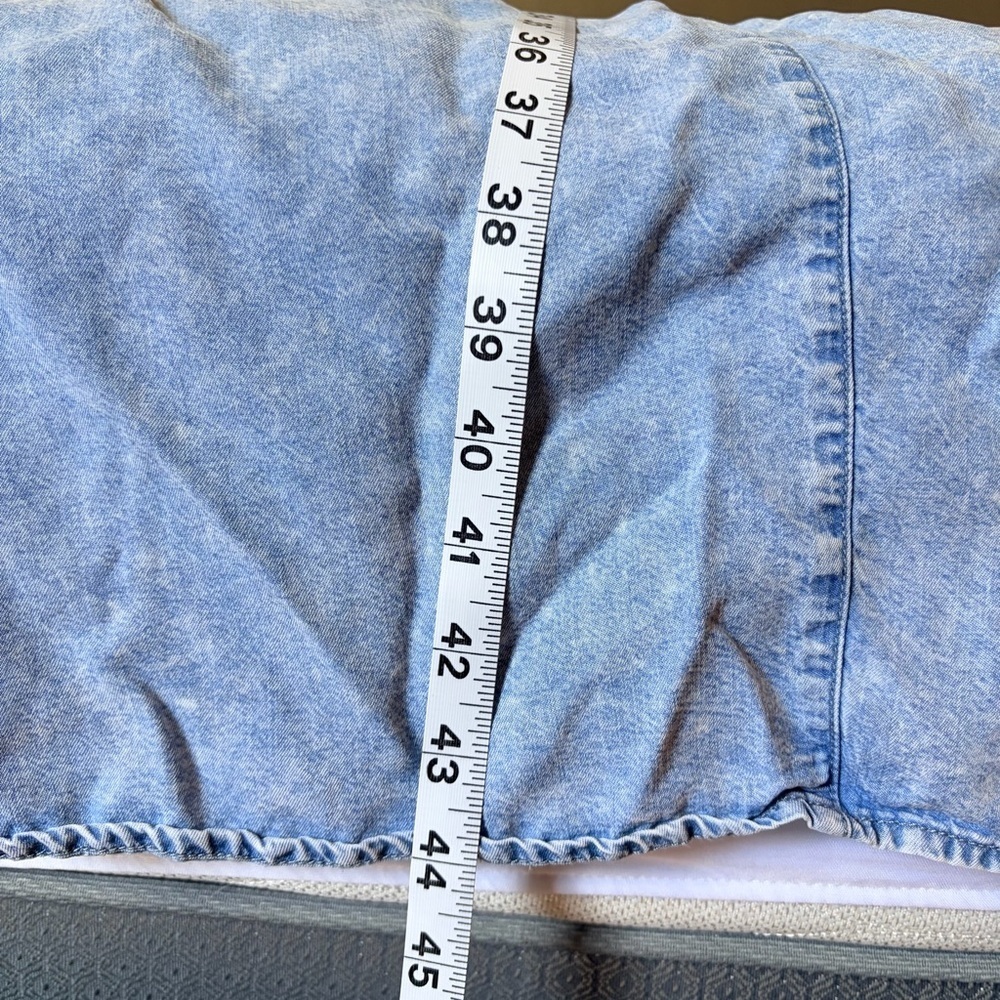 Saks 5th Central Park West Denim A-Line V Neck Midi Dress, Small - Picture 9 of 12